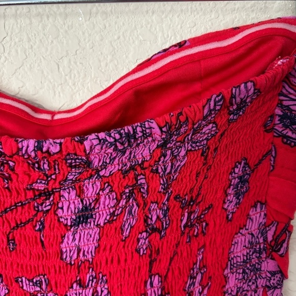 Boho Floral Print Strapless High Rise Wide Leg Full Length Jumpsuit - Picture 9 of 13